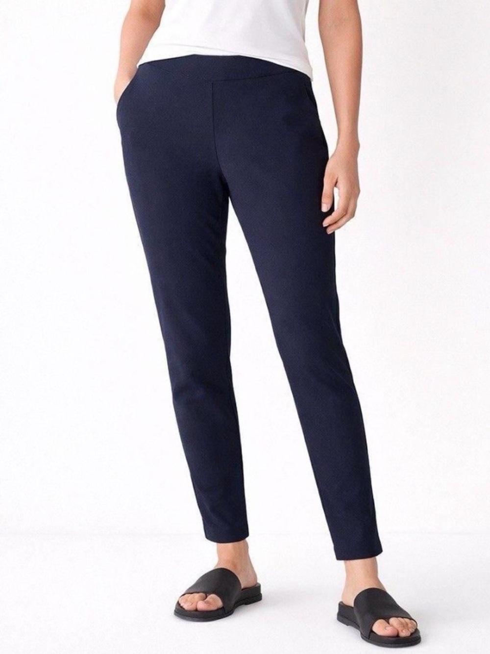 Eileen Fisher Navy Slim Ankle Pants